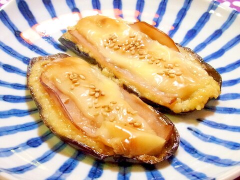茄子のハムチーズのせ☆味噌マヨ焼き